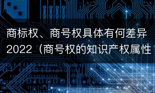 商标权、商号权具体有何差异2022（商号权的知识产权属性）