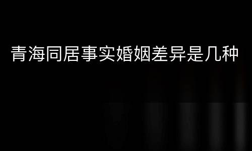 青海同居事实婚姻差异是几种