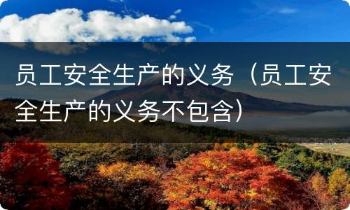 员工安全生产的义务（员工安全生产的义务不包含）