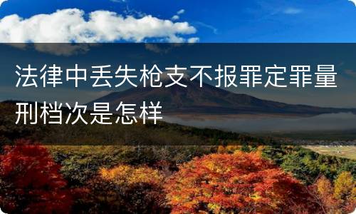 法律中丢失枪支不报罪定罪量刑档次是怎样
