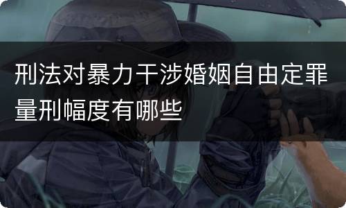 刑法对暴力干涉婚姻自由定罪量刑幅度有哪些