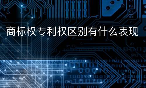 商标权专利权区别有什么表现