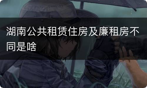 湖南公共租赁住房及廉租房不同是啥
