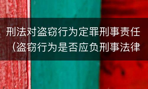 刑法对盗窃行为定罪刑事责任（盗窃行为是否应负刑事法律责任）