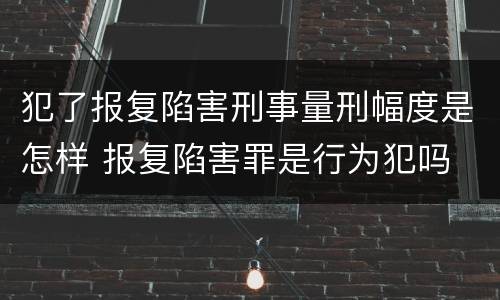 犯了报复陷害刑事量刑幅度是怎样 报复陷害罪是行为犯吗