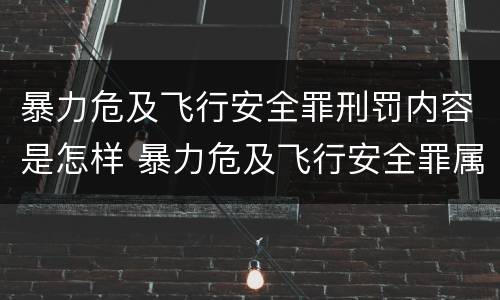 暴力危及飞行安全罪刑罚内容是怎样 暴力危及飞行安全罪属于什么犯