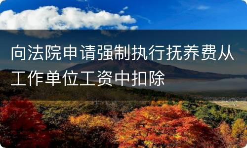 向法院申请强制执行抚养费从工作单位工资中扣除