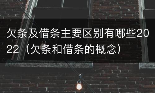 欠条及借条主要区别有哪些2022（欠条和借条的概念）