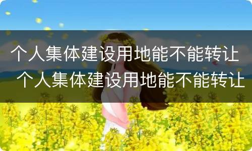 个人集体建设用地能不能转让 个人集体建设用地能不能转让出去