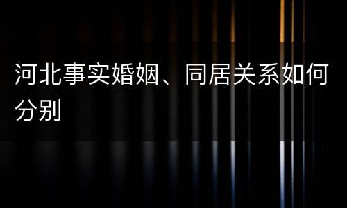 河北事实婚姻、同居关系如何分别