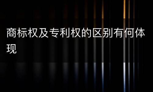 商标权及专利权的区别有何体现