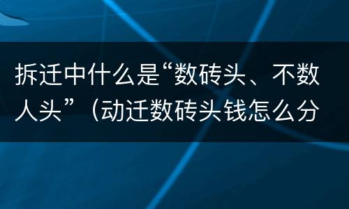 拆迁中什么是“数砖头、不数人头”（动迁数砖头钱怎么分）