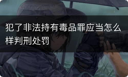 犯了非法持有毒品罪应当怎么样判刑处罚