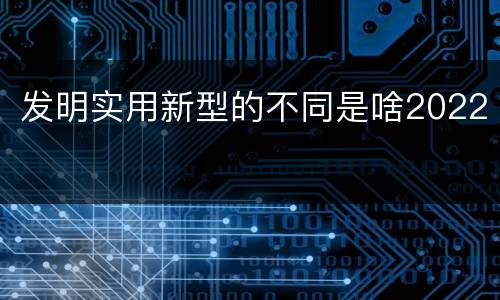 发明实用新型的不同是啥2022