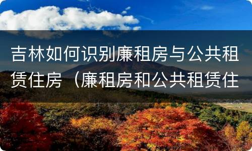 吉林如何识别廉租房与公共租赁住房（廉租房和公共租赁住房）