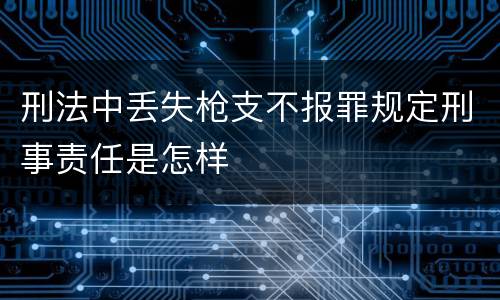 刑法中丢失枪支不报罪规定刑事责任是怎样