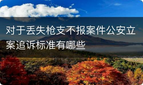 对于丢失枪支不报案件公安立案追诉标准有哪些