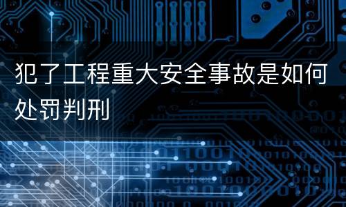 犯了工程重大安全事故是如何处罚判刑