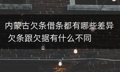 内蒙古欠条借条都有哪些差异 欠条跟欠据有什么不同