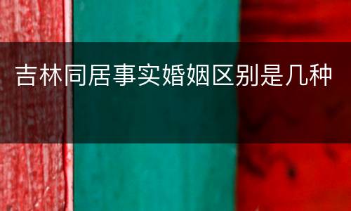 吉林同居事实婚姻区别是几种