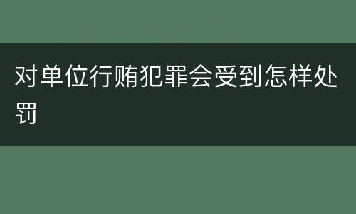 对单位行贿犯罪会受到怎样处罚