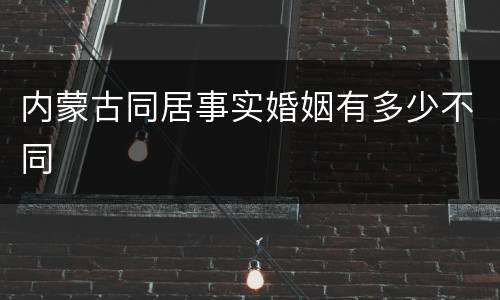 内蒙古同居事实婚姻有多少不同