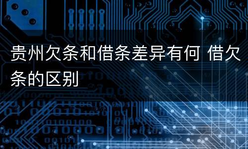 贵州欠条和借条差异有何 借欠条的区别