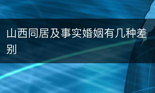 山西同居及事实婚姻有几种差别