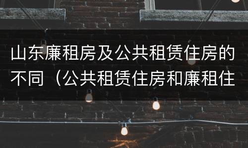 山东廉租房及公共租赁住房的不同（公共租赁住房和廉租住房的区别）
