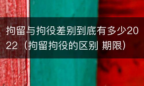 拘留与拘役差别到底有多少2022（拘留拘役的区别 期限）