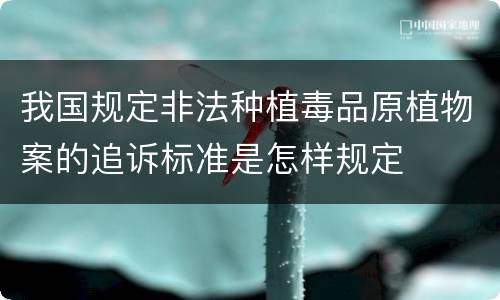 我国规定非法种植毒品原植物案的追诉标准是怎样规定