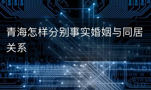 青海怎样分别事实婚姻与同居关系