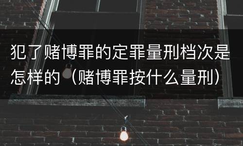 犯了赌博罪的定罪量刑档次是怎样的（赌博罪按什么量刑）
