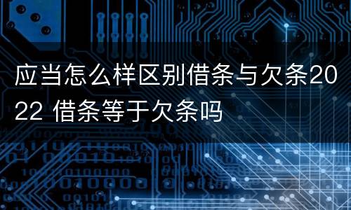 应当怎么样区别借条与欠条2022 借条等于欠条吗