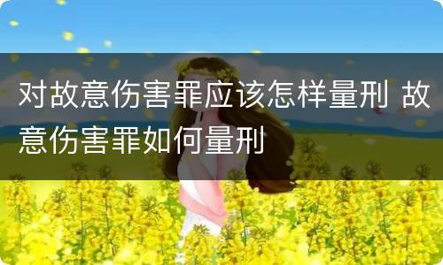 对故意伤害罪应该怎样量刑 故意伤害罪如何量刑