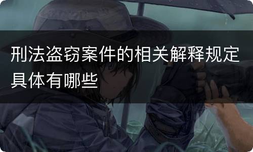 刑法盗窃案件的相关解释规定具体有哪些