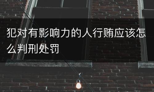 犯对有影响力的人行贿应该怎么判刑处罚