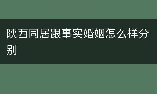 陕西同居跟事实婚姻怎么样分别