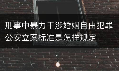 刑事中暴力干涉婚姻自由犯罪公安立案标准是怎样规定