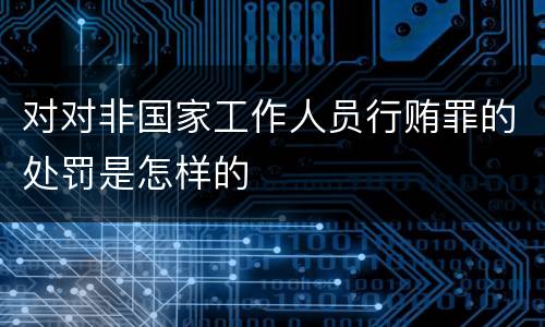 对对非国家工作人员行贿罪的处罚是怎样的