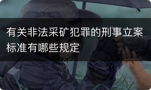 有关非法采矿犯罪的刑事立案标准有哪些规定