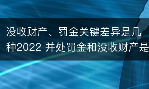 没收财产、罚金关键差异是几种2022 并处罚金和没收财产是什么意思