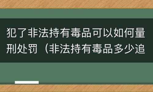 犯了非法持有毒品可以如何量刑处罚（非法持有毒品多少追究刑事责任）