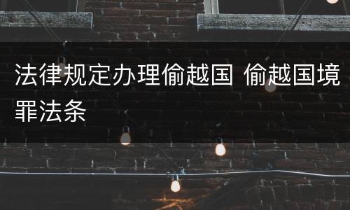 法律规定办理偷越国 偷越国境罪法条