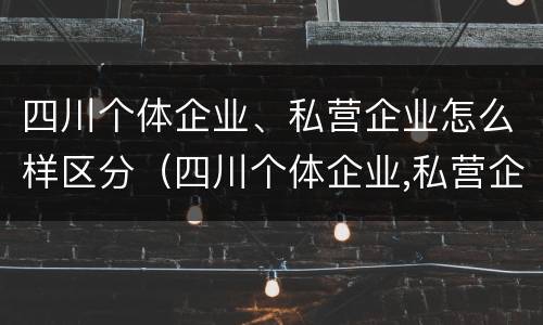 四川个体企业、私营企业怎么样区分（四川个体企业,私营企业怎么样区分呢）