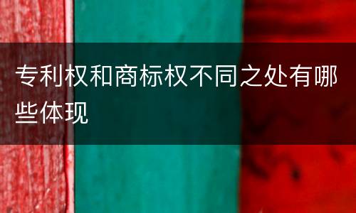 专利权和商标权不同之处有哪些体现