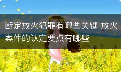 断定放火犯罪有哪些关键 放火案件的认定要点有哪些
