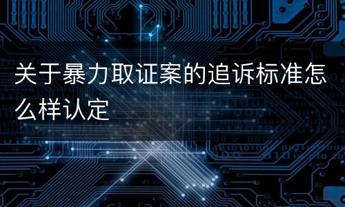 关于暴力取证案的追诉标准怎么样认定