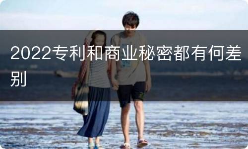 2022专利和商业秘密都有何差别