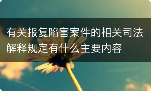 有关报复陷害案件的相关司法解释规定有什么主要内容
